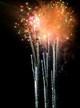 fireworks in a night sky 