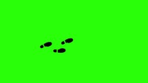 Footsteps Appearing and Disappearing on a Green Screen