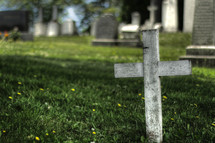 cross in a graveyard