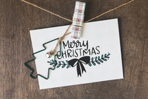 Christmas cards on a wood background 