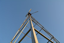 looking up to the top of a cell tower 
