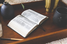 A Bible in a tray 