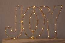 word Joy light display 