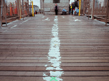 pedestrian bridge on the Brooklyn bridge 
