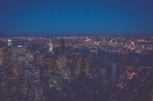 New York city cityscape at night