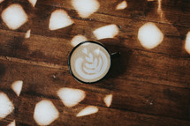 heart shape in coffee creamer 