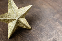 star ornament on a wood background 