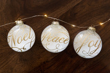 peace, joy, noel Christmas ornaments