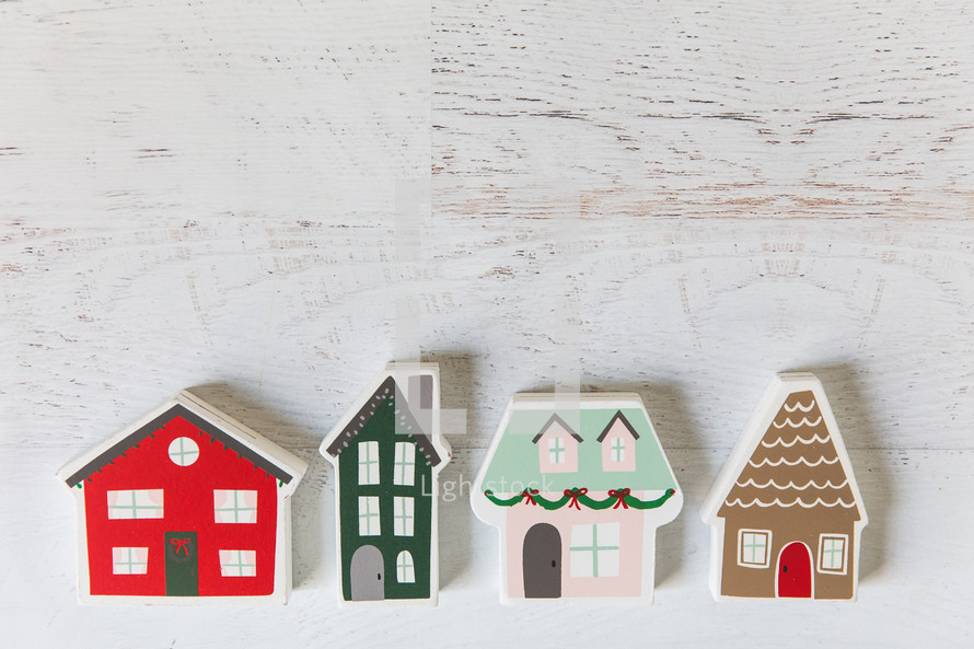 wooden Christmas houses 