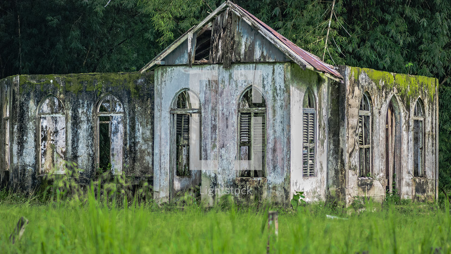 Abandoned Church   in the  Chaguaramas, Trinidad and Tobago (Caribbean) 