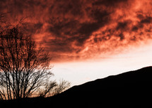 fiery sky at sunset 