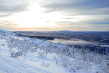 winter scene on a mountaintop 