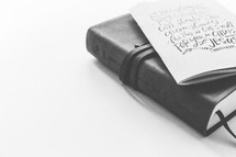 a Journal on a Bible 