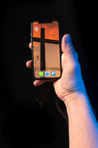 cross screen savers on a cellphone screen 