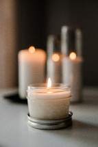 candles on a white background 