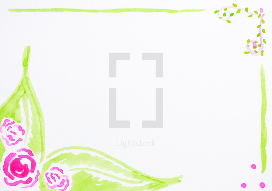 watercolor flower border 