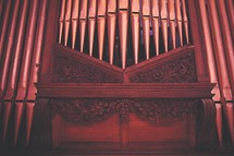 organ pipes in a church 