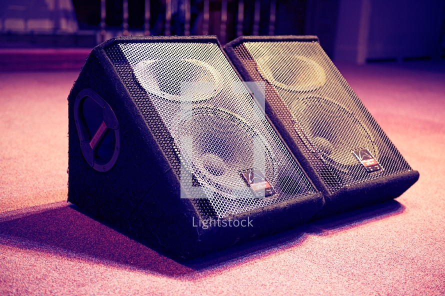speaker boxes on the floor 