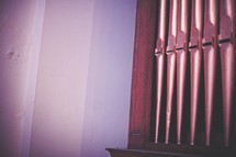 organ pipes in a church 
