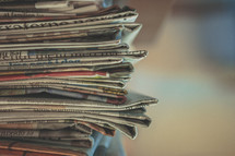 stacks of newspapers 