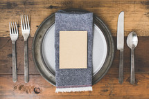 place setting with envelope 
