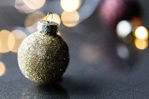 gold glittery Christmas ornament 
