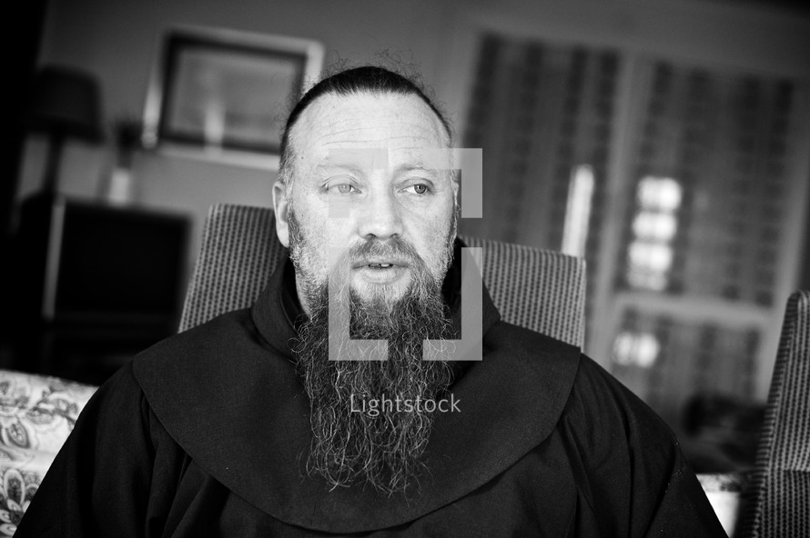 Monk with long beard