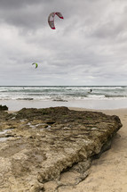 kite flying on a beach 