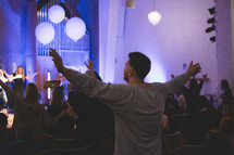 song and praise during a worship service 