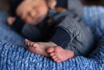 Newborn baby with focus on the feet