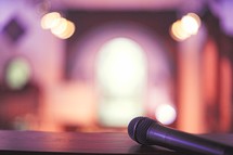 microphone in a church
