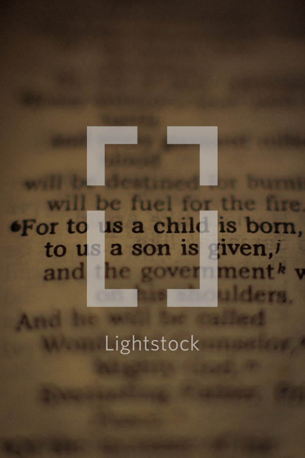 For to us a child is born, to us a son is given 
