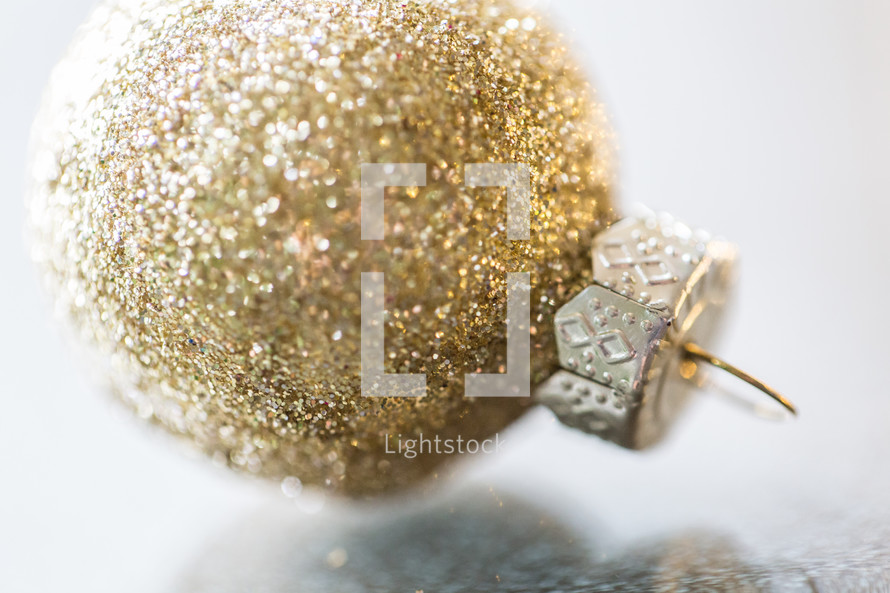 gold glittery Christmas ornament 