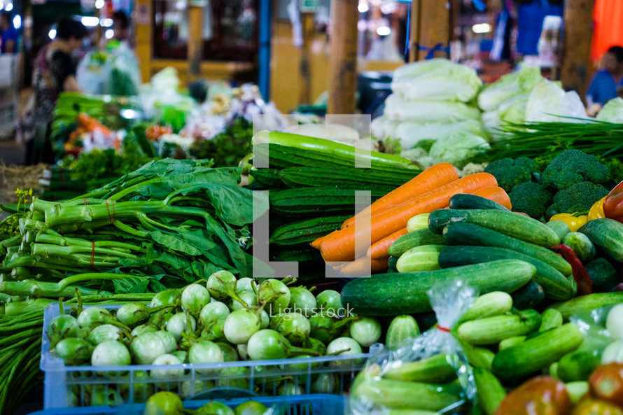 vegetables in a market 