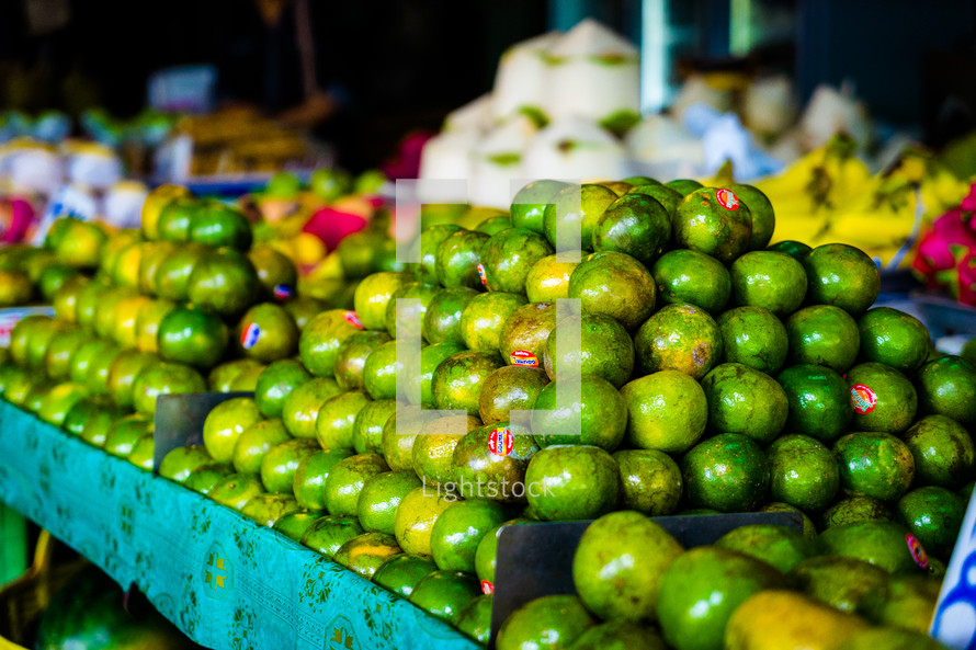 green fruit in a market 