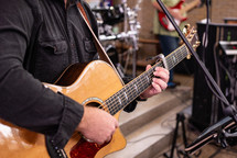 Guitar player in a worship band