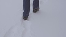 walking through the snow 