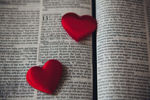 Bible Verse about Love and red candy hearts