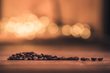 coffee beans and bokeh background 