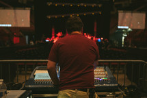 man behind a soundboard 