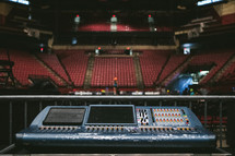 soundboard and empty theater 