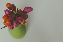 colorful spring tulips in a vase