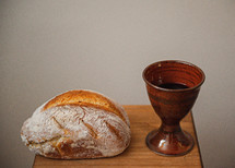 communion bread and wine chalice 