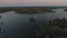 aerial view over Smith Lake 