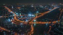 Bangkok's city traffic at night