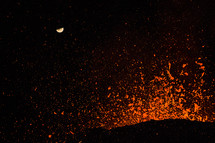molten lava and moon 