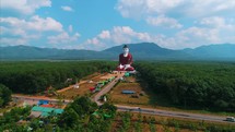 Huge Buddha Massive Buddha Statue Asia Countryside Orbit Drone