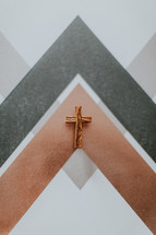 wooden cross on an abstract background 