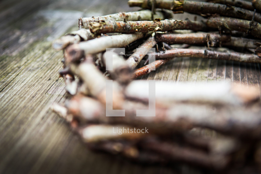 wreath of sticks 