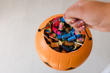 bucket of halloween candy 